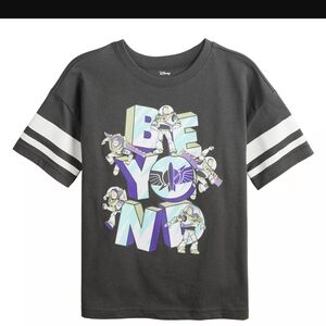 Disney Kids Black T-Shirt with Buzz Lightyear Graphic Toy Story